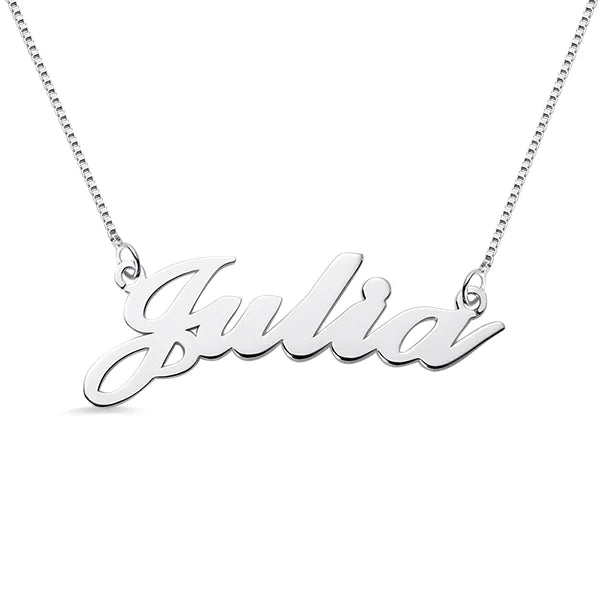 Gold Plated Silver Julia Style Name Necklace-CustomLove