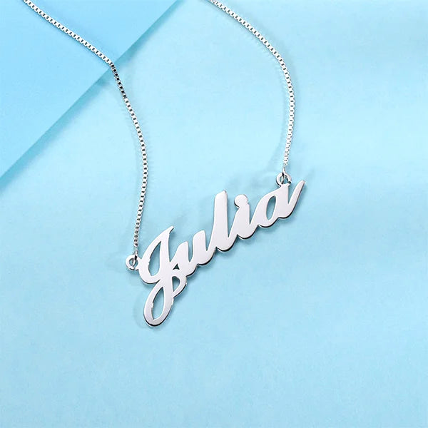 Gold Plated Silver Julia Style Name Necklace-CustomLove