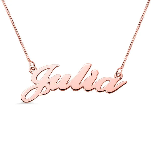 Gold Plated Silver Julia Style Name Necklace-CustomLove