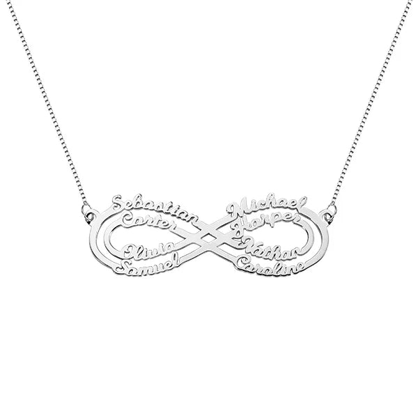 Personalized 8 Names Infinity Necklace-CustomLove