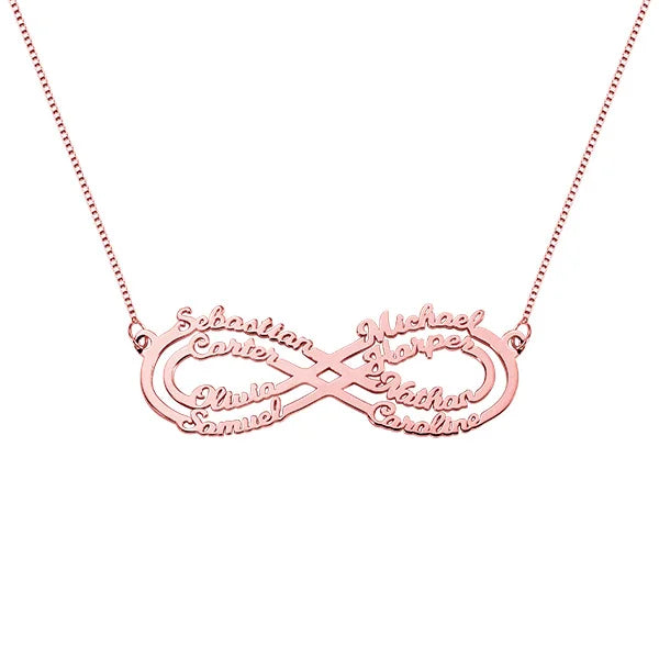 Personalized 8 Names Infinity Necklace-CustomLove