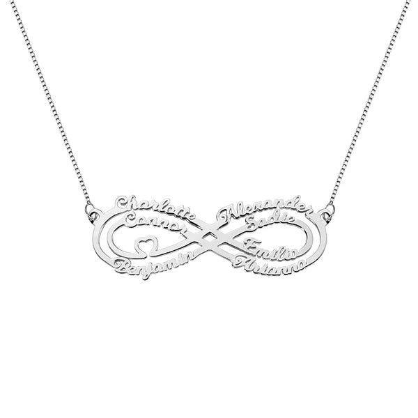 Personalized 7 Names Infinity Necklace-CustomLove