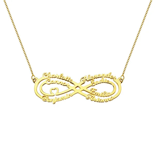 Personalized 7 Names Infinity Necklace-CustomLove