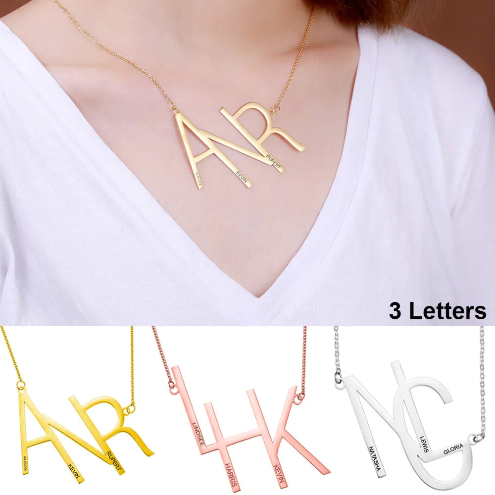 Customized Sideways Initial Necklace-CustomLove