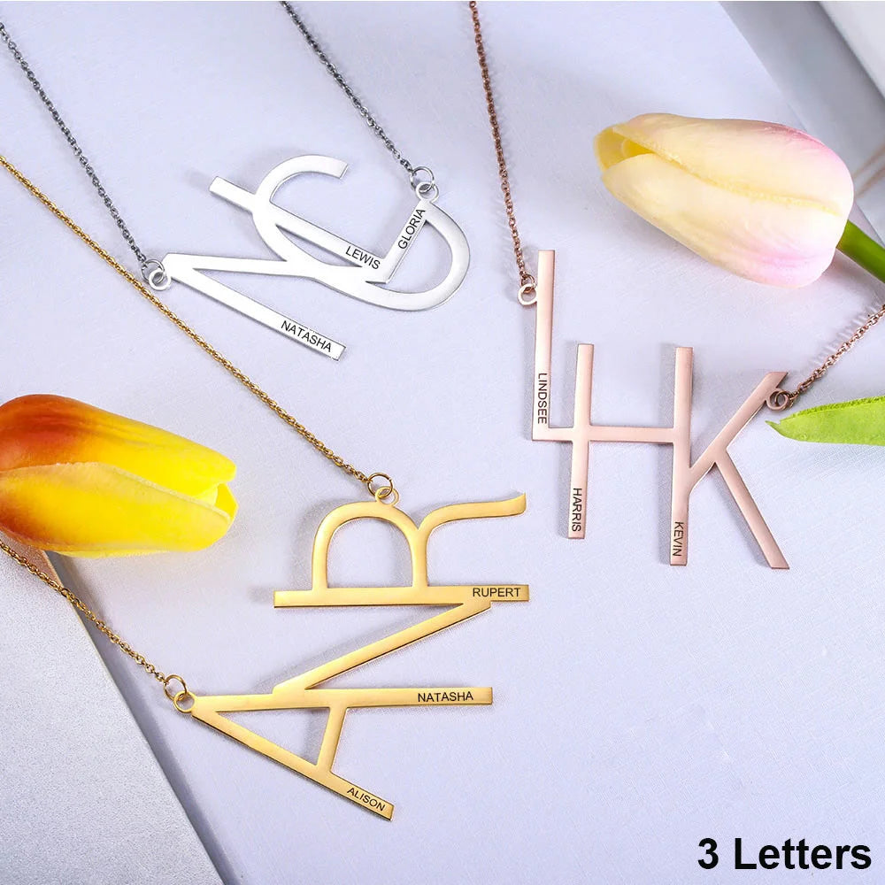 Customized Sideways Initial Necklace-CustomLove