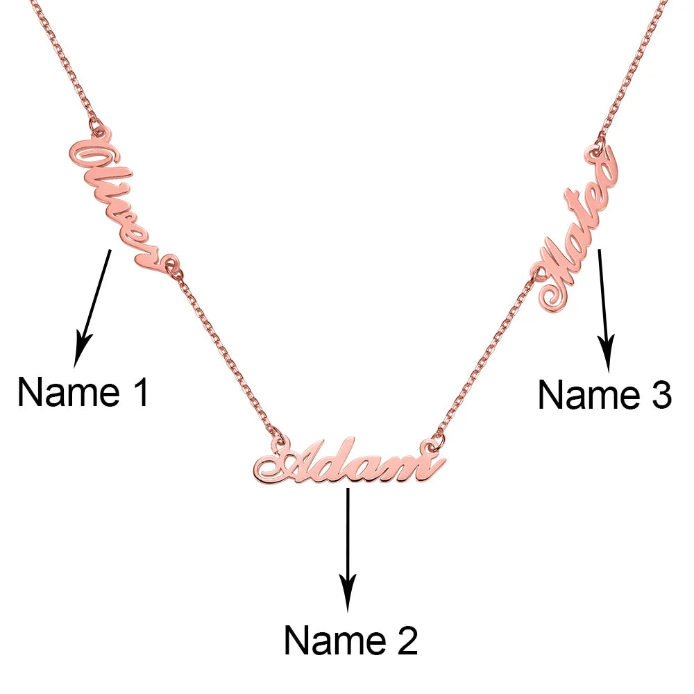 Personalized Three Name Necklace-CustomLove