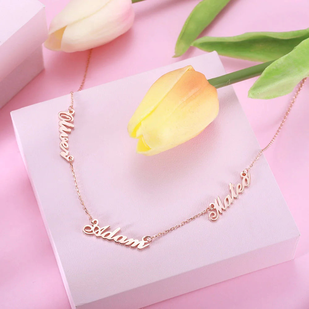 Personalized Three Name Necklace-CustomLove