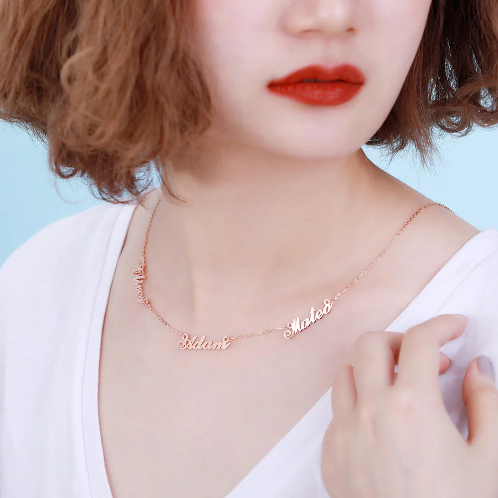 Personalized Three Name Necklace-CustomLove
