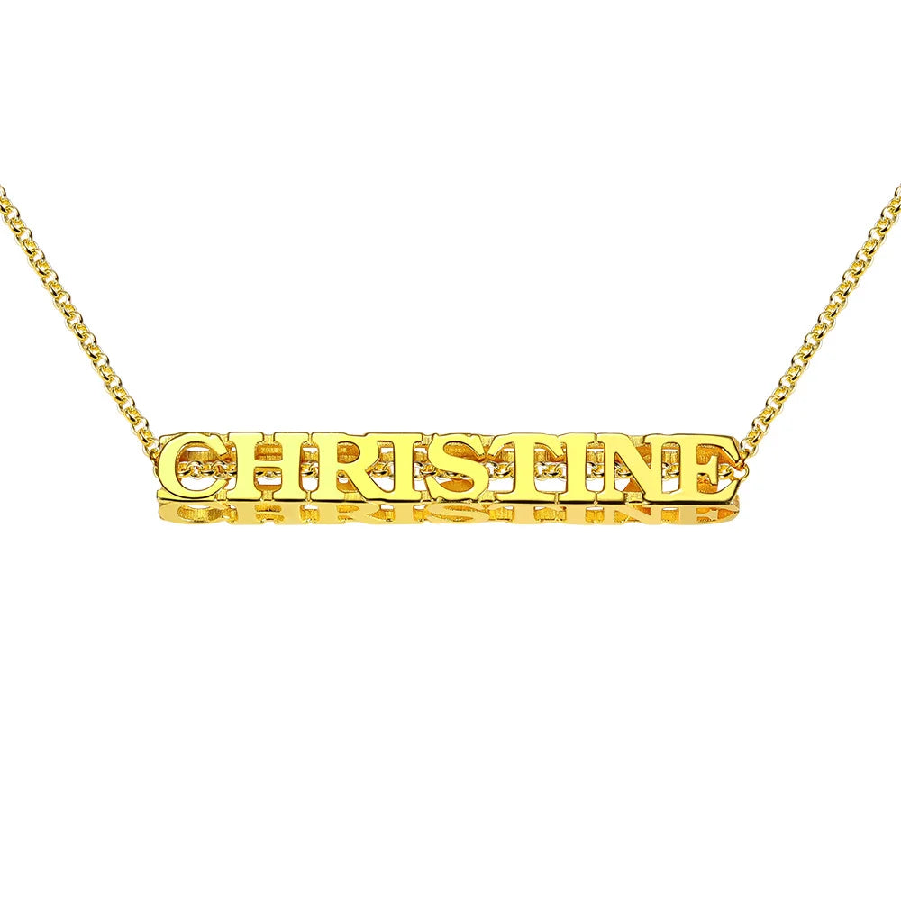 Personalized Cubic Bar Name Necklace-CustomLove