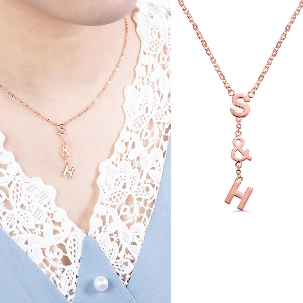 User-defined Initial Necklace-CustomLove
