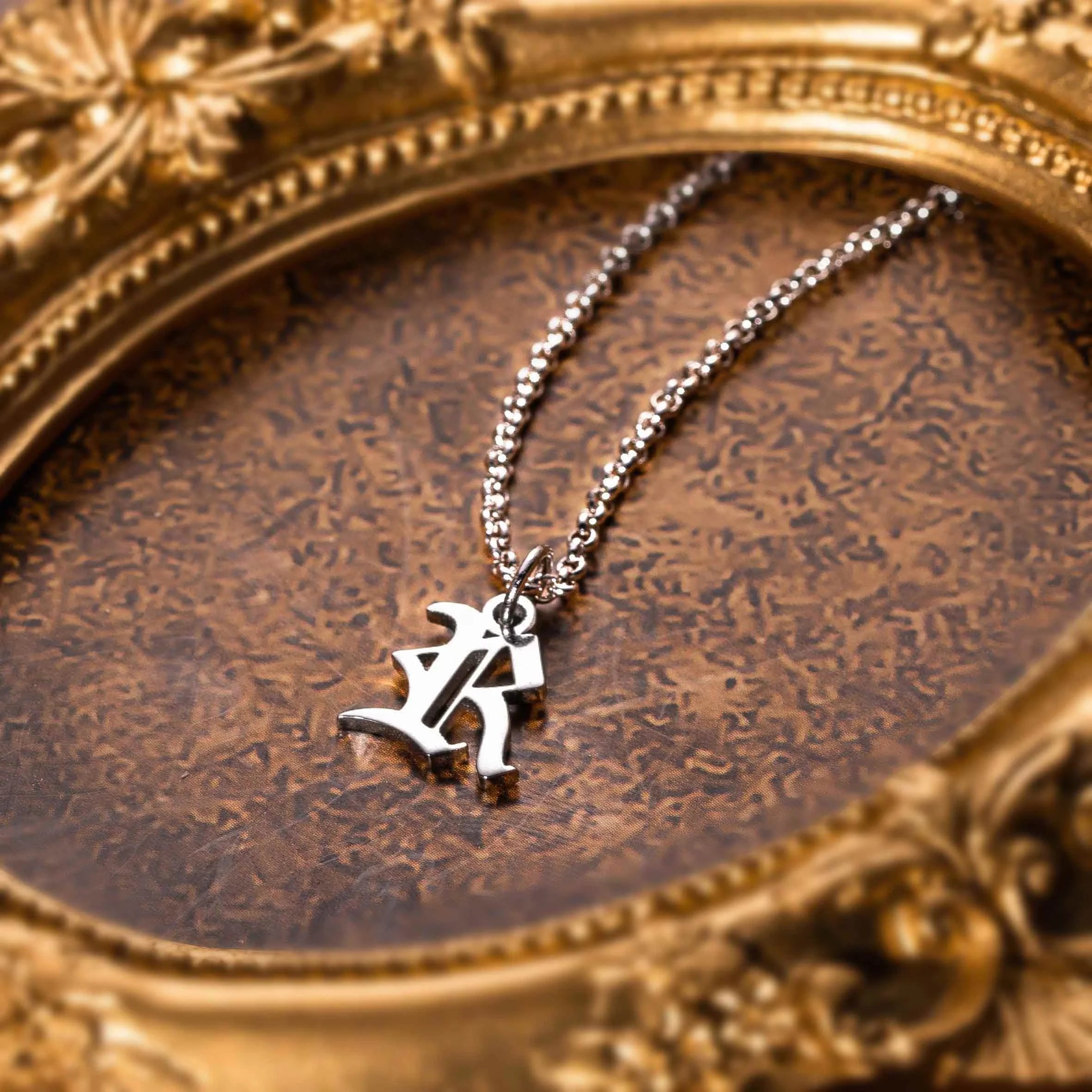 Personalized Old English Initial Necklace for Woman-CustomLove