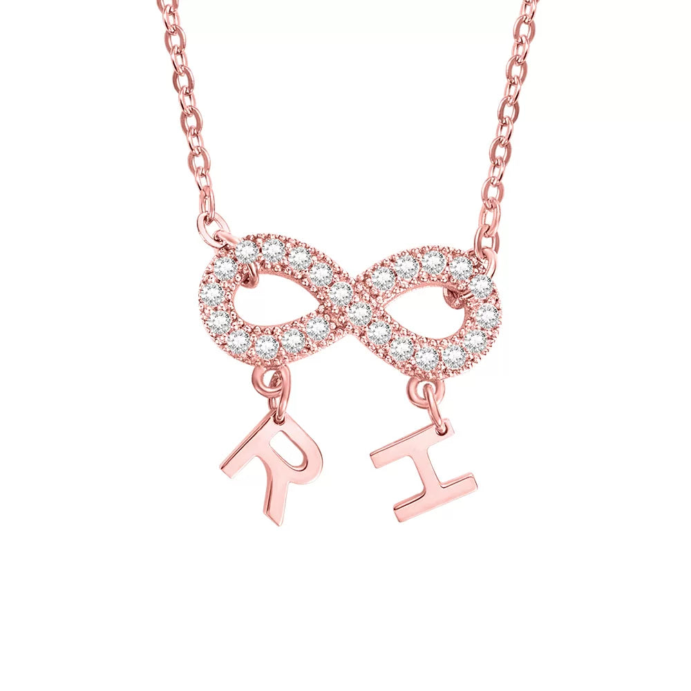 Personalized Infinity Necklace with Letters-CustomLove