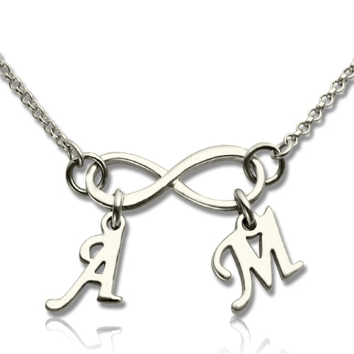 Personalized Infinity Necklace Double Initials-CustomLove