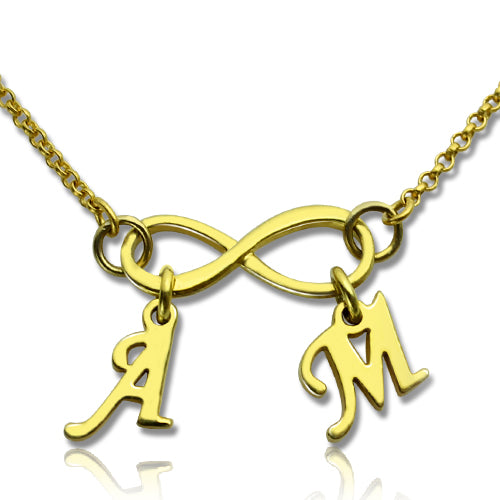 Personalized Infinity Necklace Double Initials-CustomLove