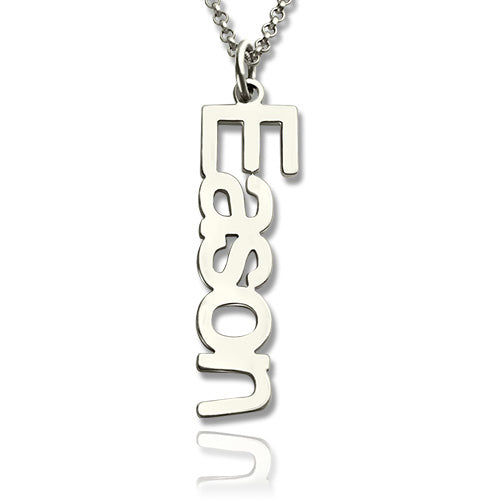 Personalized Vertical Nameplate Necklace-CustomLove