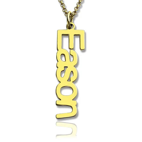 Personalized Vertical Nameplate Necklace-CustomLove