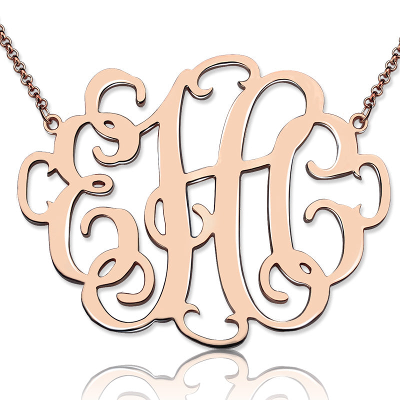 Personalized 1.68" XL Stylish Monogram Necklace-CustomLove