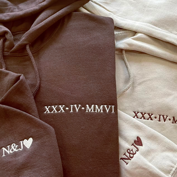Custom Roman Numeral Date Sweater-CustomLove