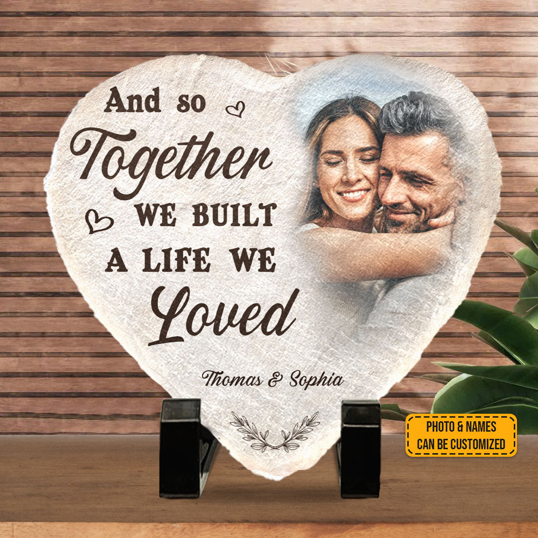 Personalized Couple Heart Stone-CustomLove