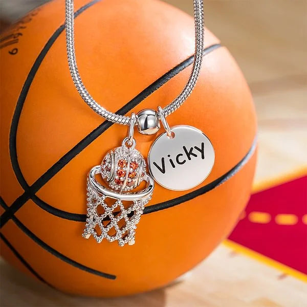 Ballvance - Custom crystal basketball necklace-CustomLove