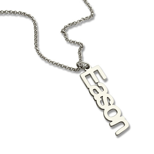 Personalized Vertical Nameplate Necklace-CustomLove