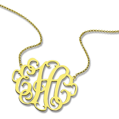 Personalized 1.68" XL Stylish Monogram Necklace-CustomLove