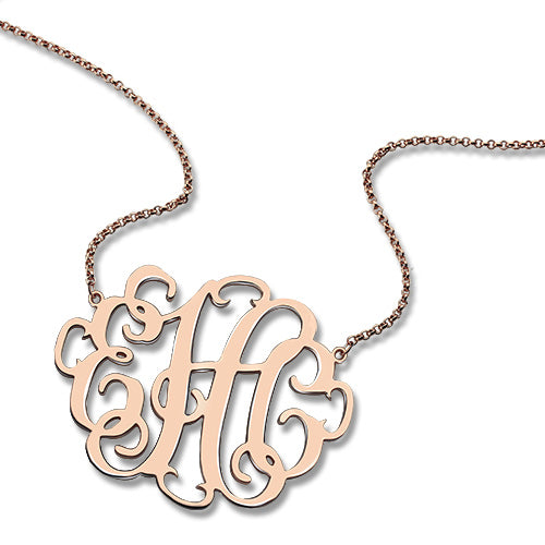 Personalized 1.68" XL Stylish Monogram Necklace-CustomLove