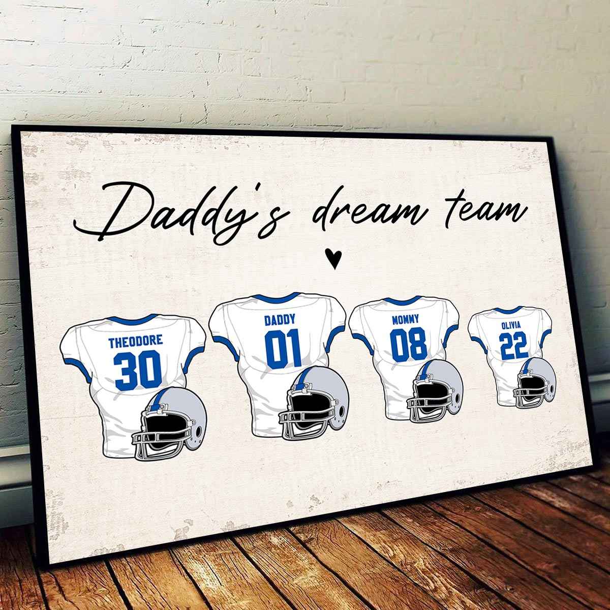 Personalized Canvas - Daddy‘s Dream Team American Football - CustomLove