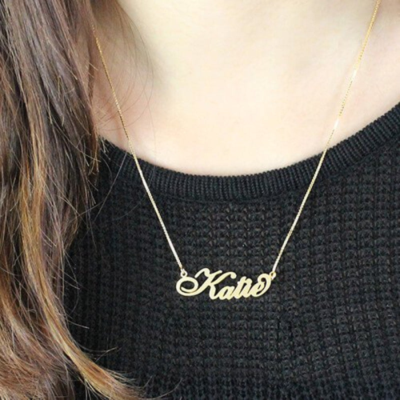 Personalized Carrie Nameplate Necklace-CustomLove