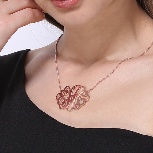 Personalized 1.68" XL Stylish Monogram Necklace-CustomLove