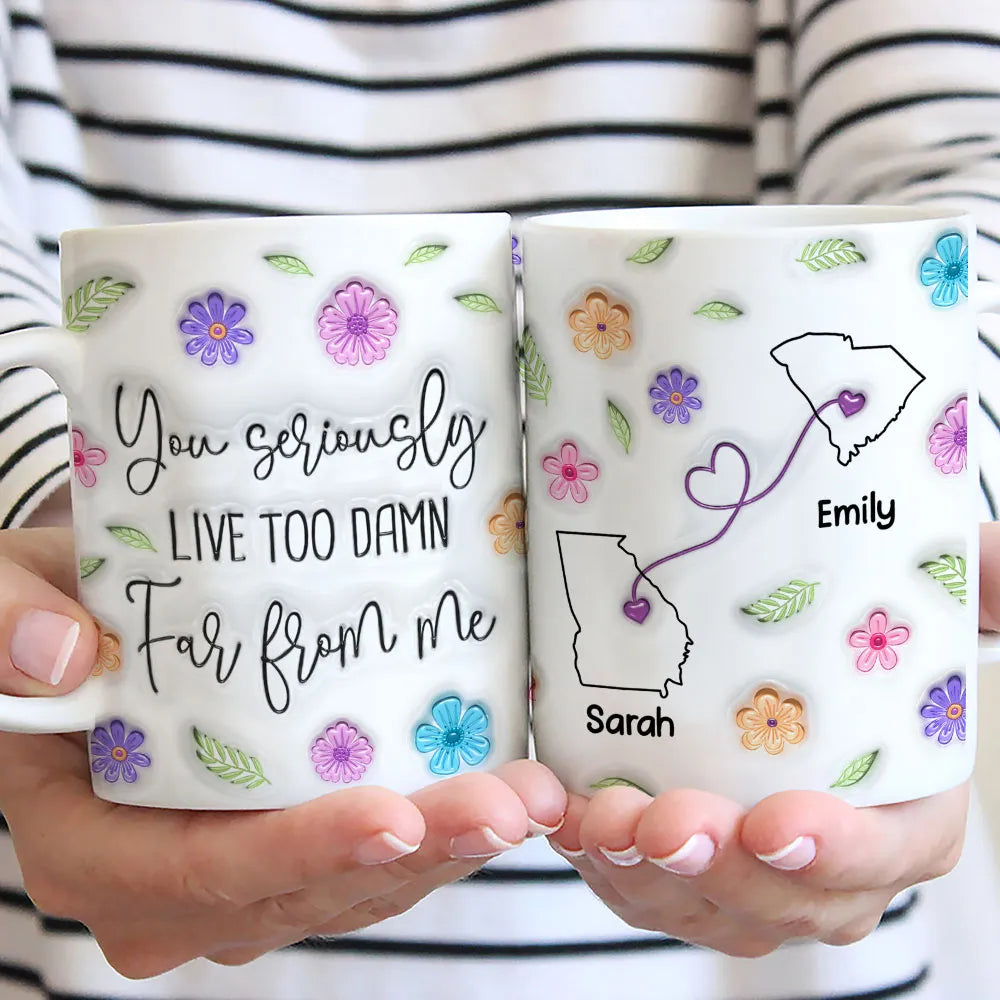 Wish You Lived Closer – Personalised 3D Effect Mug-CustomLove