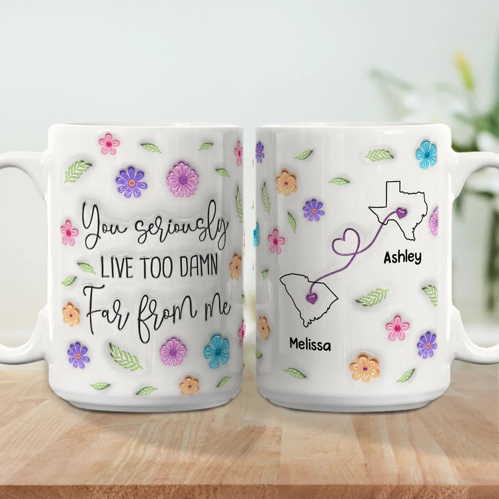 Wish You Lived Closer – Personalised 3D Effect Mug-CustomLove