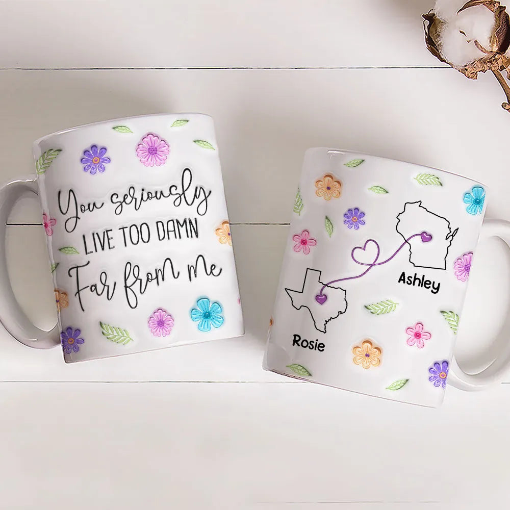Wish You Lived Closer – Personalised 3D Effect Mug-CustomLove