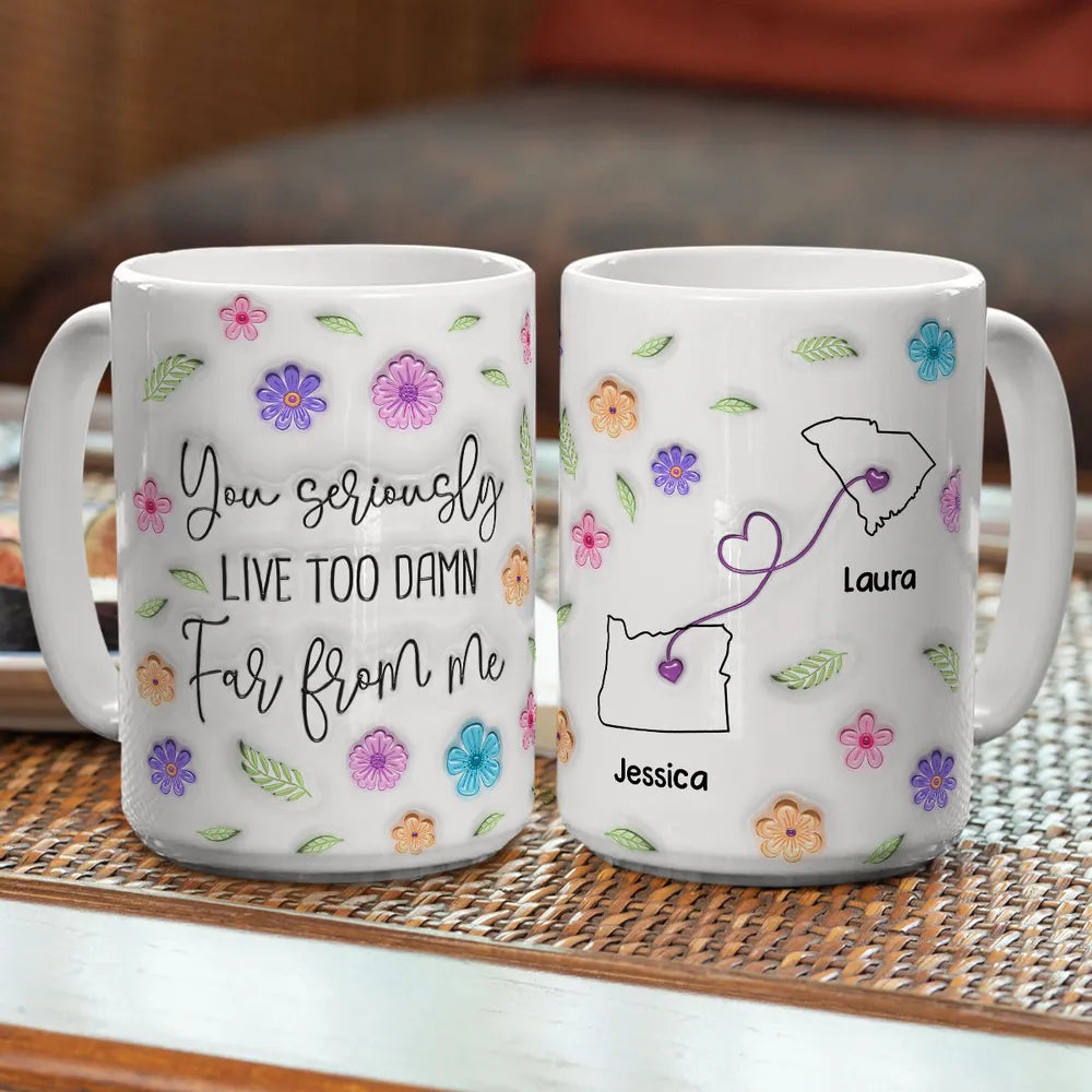 Wish You Lived Closer – Personalised 3D Effect Mug-CustomLove
