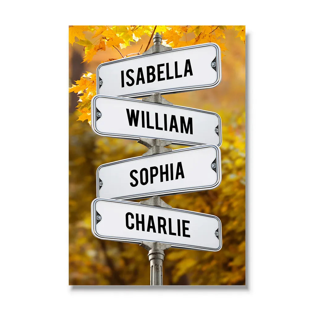 Personalized Poster Family Intersection Sign Name-CustomLove