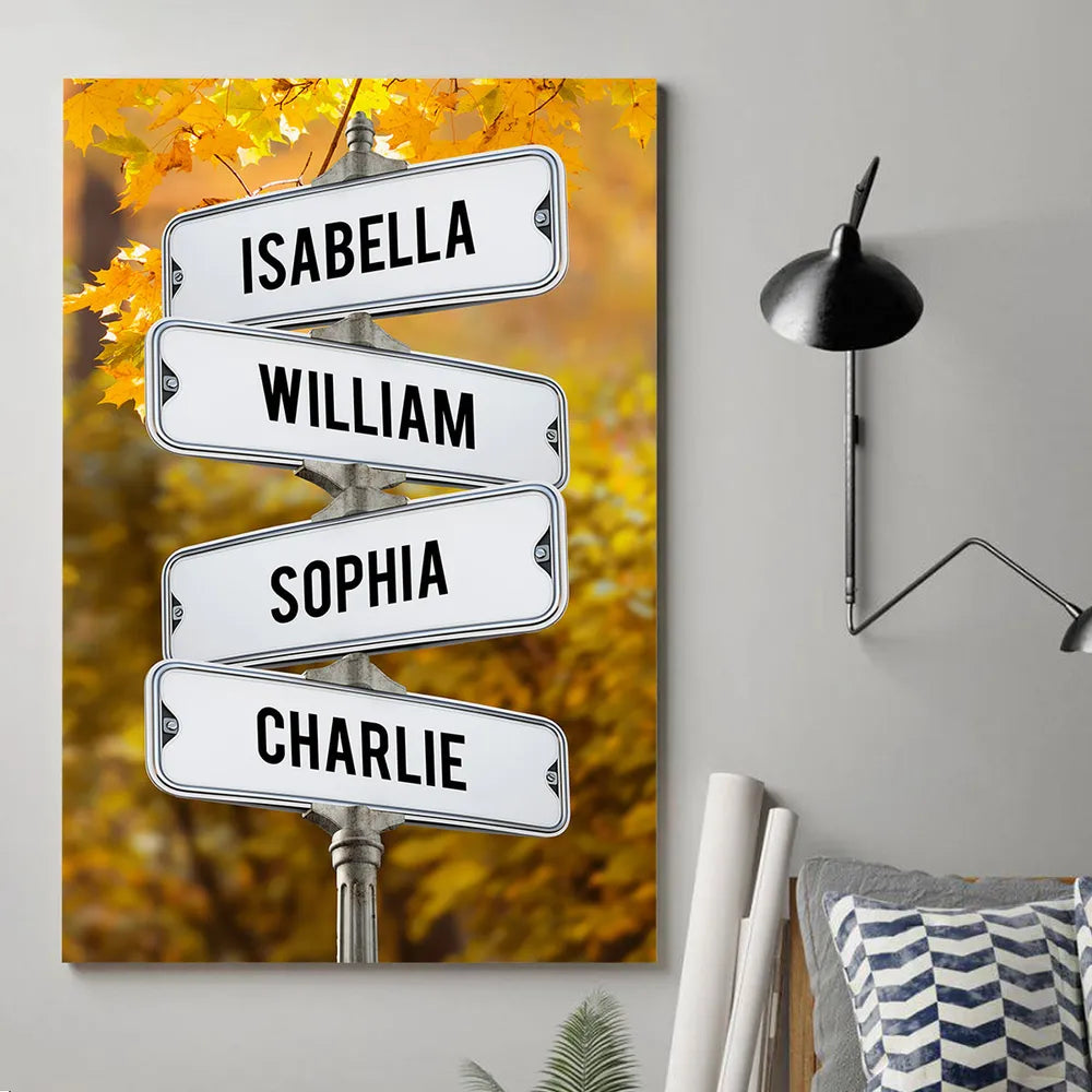 Personalized Poster Family Intersection Sign Name-CustomLove