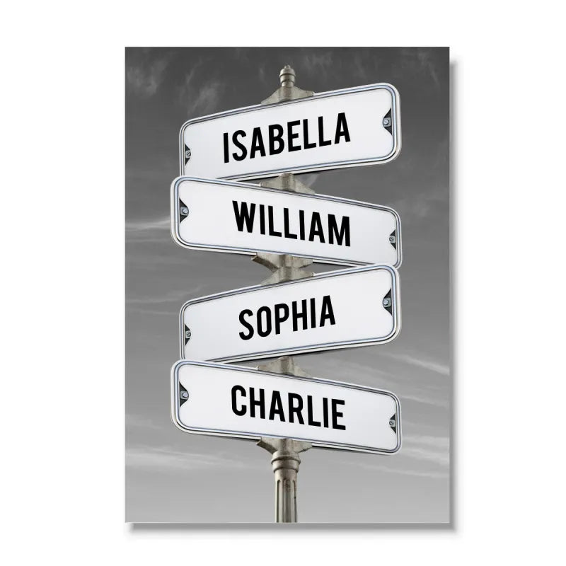 Personalized Poster Family Intersection Sign Name-CustomLove