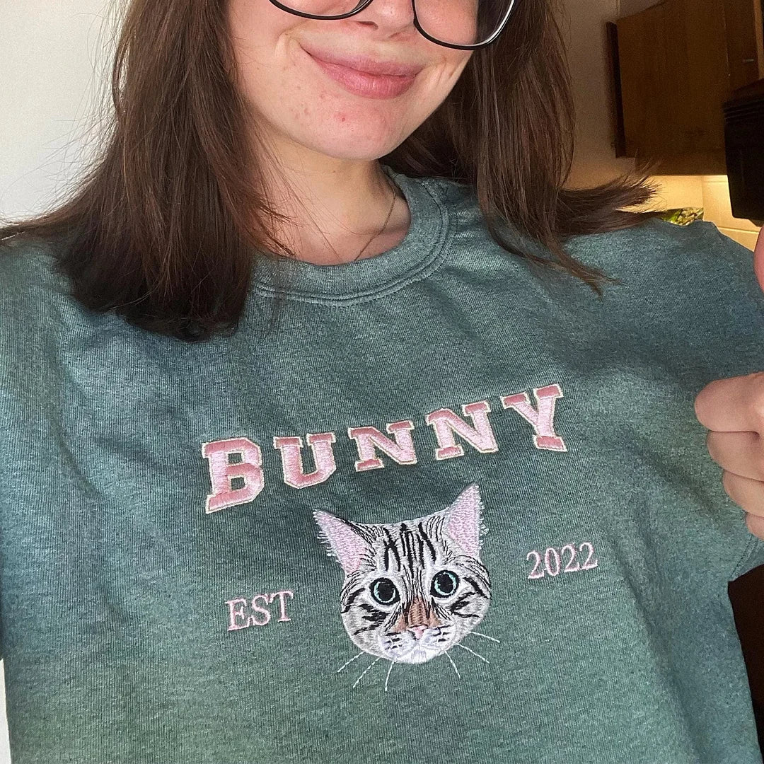 Personalized Sweatshirt with Pet Portrait-CustomLove