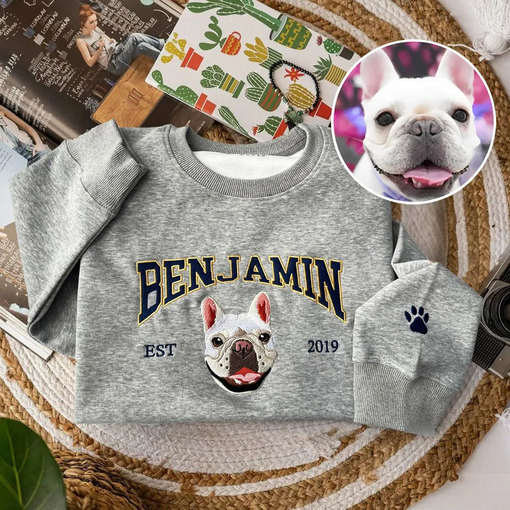 Personalized Sweatshirt with Pet Portrait-CustomLove
