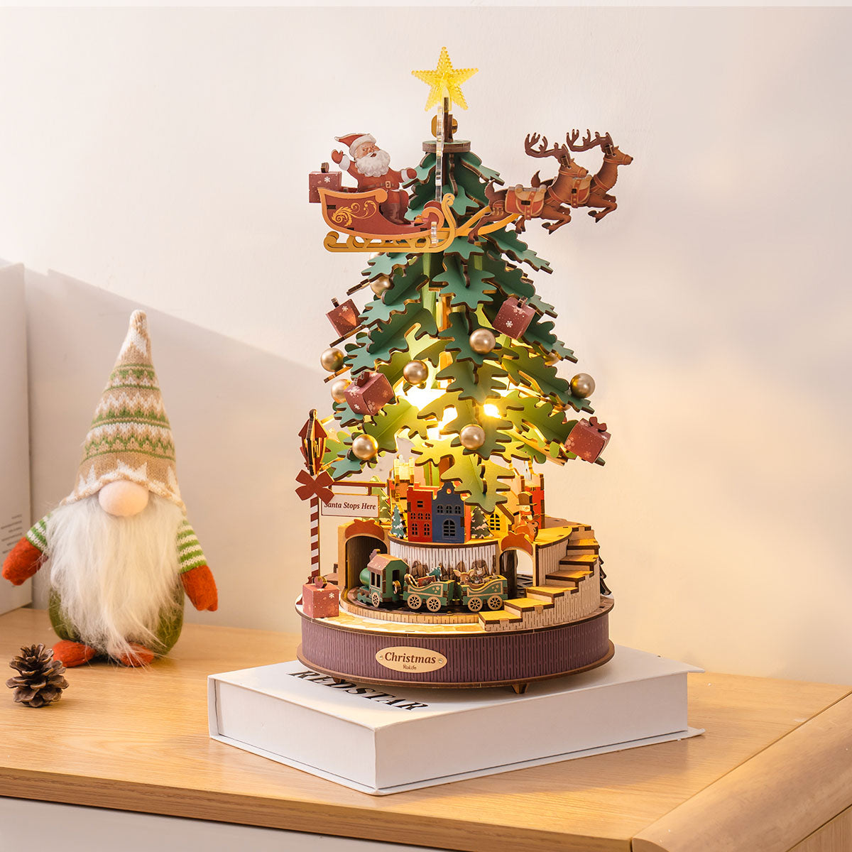3D Wooden Puzzle - Christmas Melody Tree-CustomLove