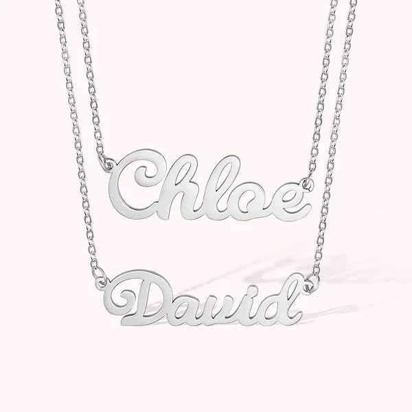 Custom Double Layer Names Necklace-CustomLove