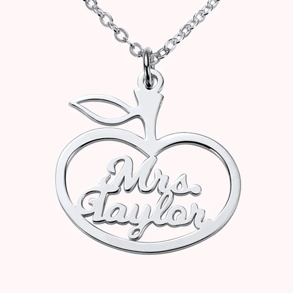 Personalized Apple Name Necklace-CustomLove