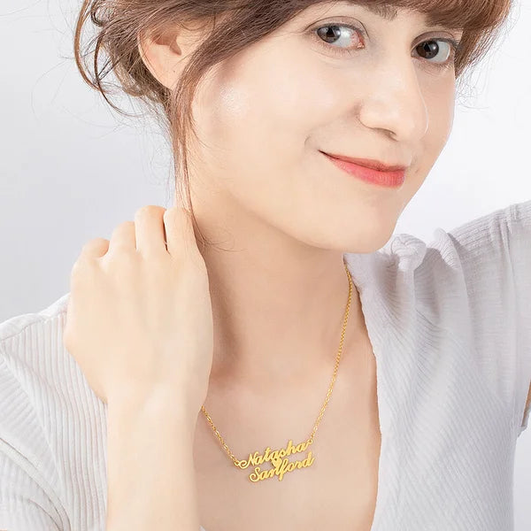 Custom Double Layer Names Necklace-CustomLove