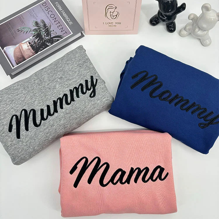 Custom Embroidered Mama Sweatshirt with Names-CustomLove