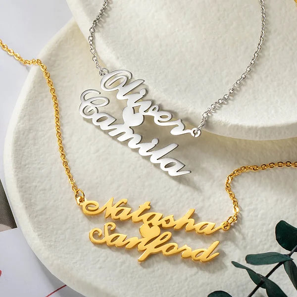 Custom Double Layer Names Necklace-CustomLove