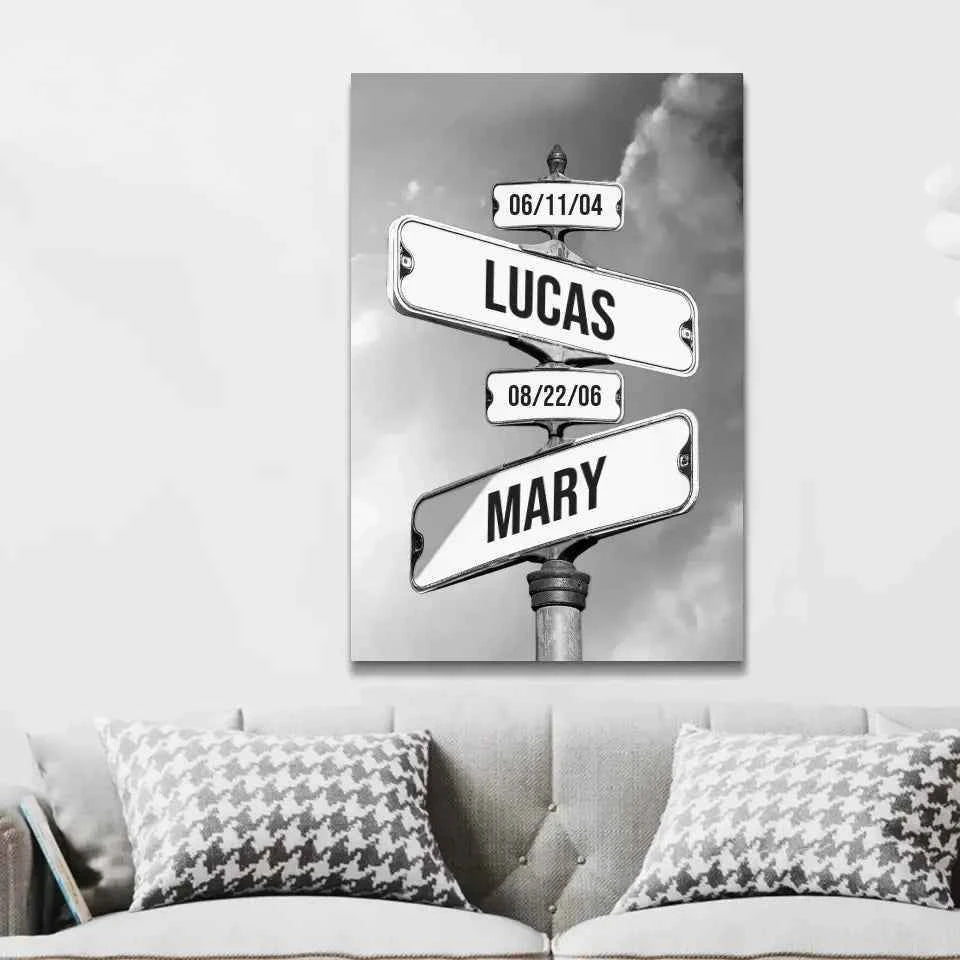 Personalized Canvas "Date of birth of children" - CustomLove