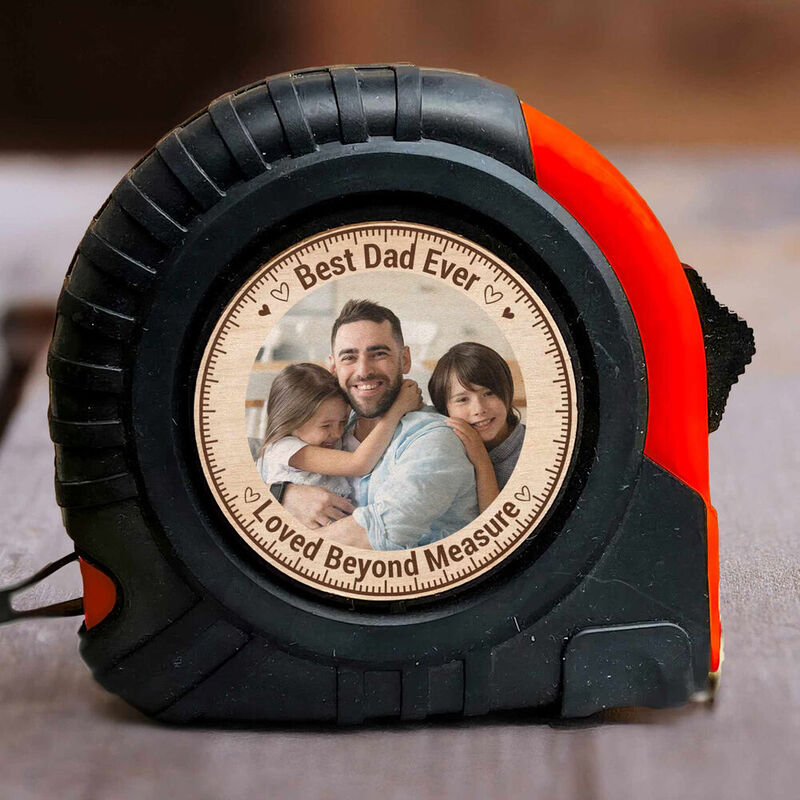 "Best Dad Ever" Personalized Tape Measure with Photo Added for Dad-CustomLove