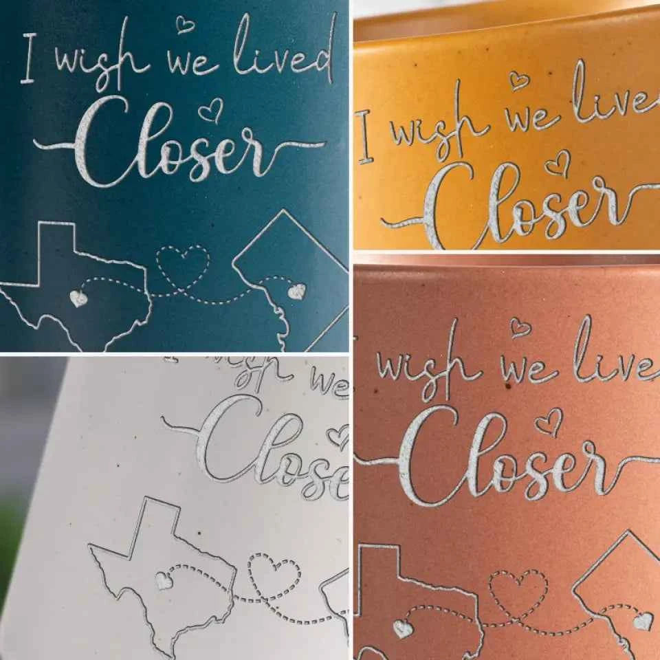 Personalized Custom Pottery Mug - I Wish We Lived Closer - CustomLove