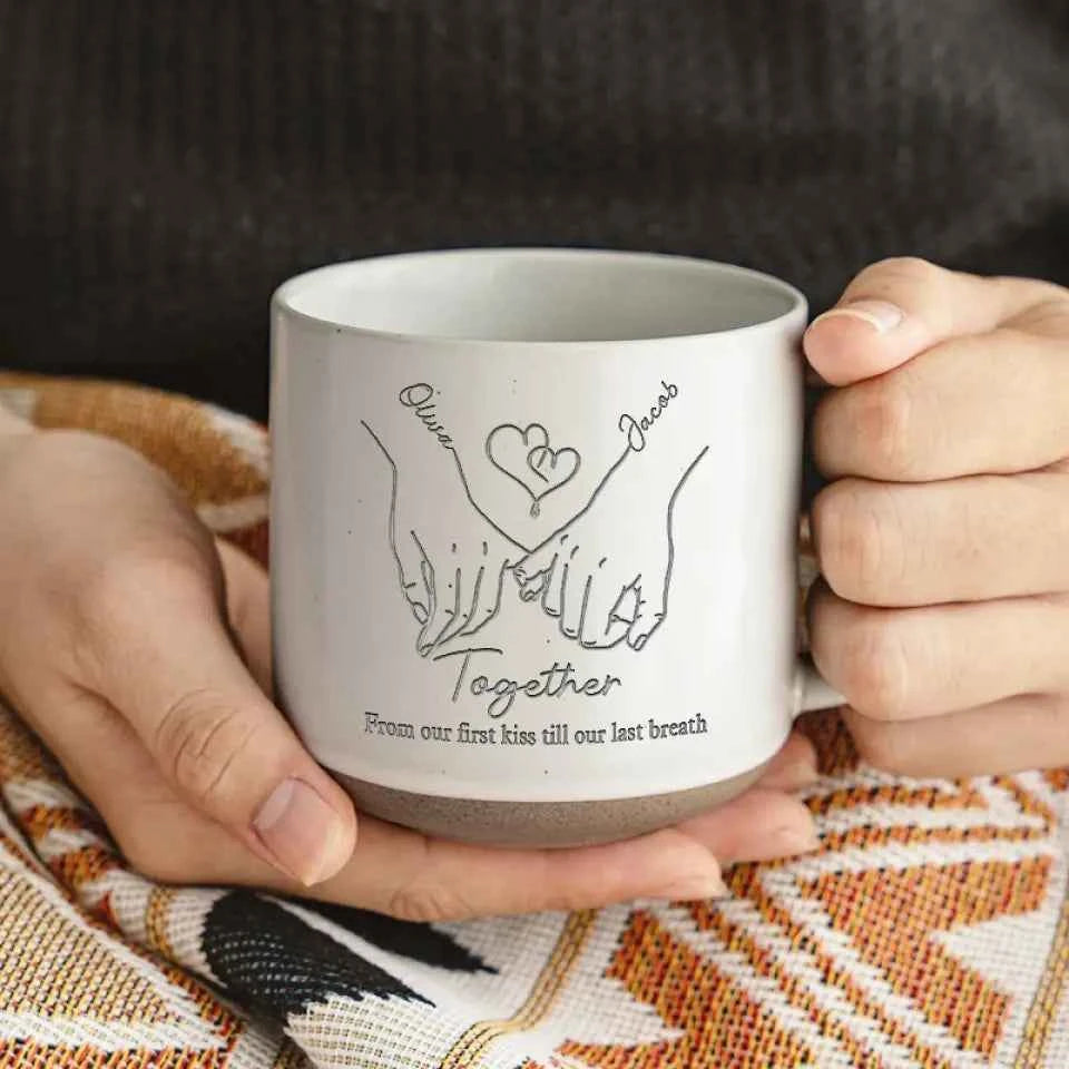 Personalized Pottery Mug - "Together Forever" - CustomLove