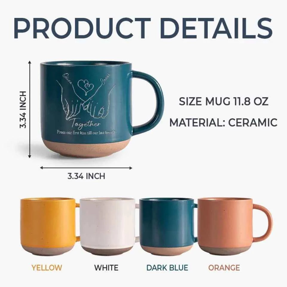 Personalized Pottery Mug - "Together Forever" - CustomLove